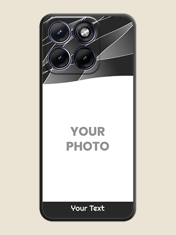 Custom Mixed Wave Lines on Photo On Space Black Custom Soft Matte Mobile Back Cover - Motorola Edge 70 5G - alternate view