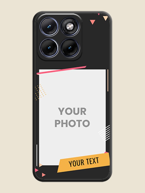 Custom Photo Frame with Triangle Small Dots on Photo On Space Black Custom Soft Matte Mobile Back Cover - Motorola Edge 70 5G - alternate view