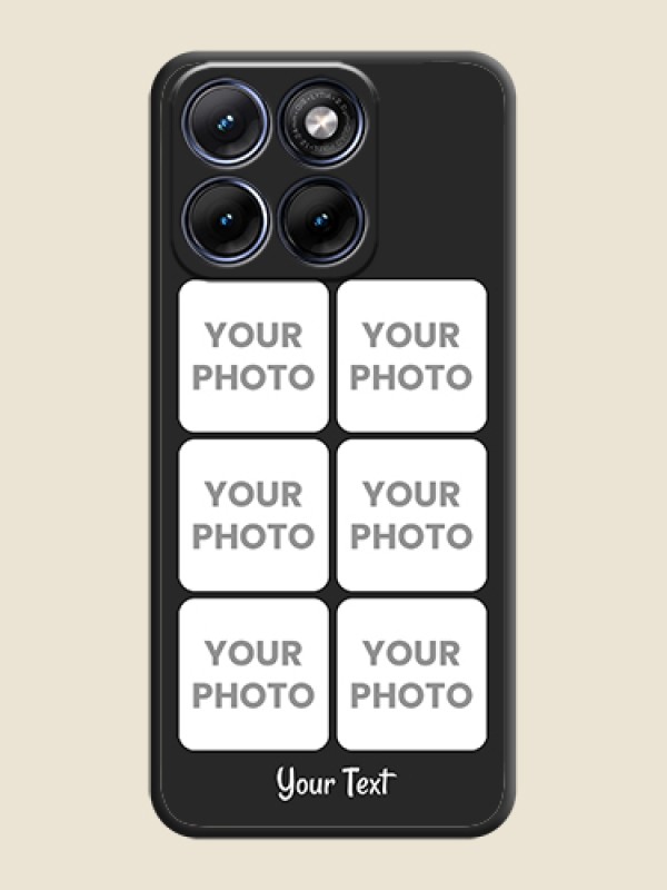 Custom Floral Art with 6 Image Holder on Photo On Space Black Custom Soft Matte Mobile Back Cover - Motorola Edge 70 5G - alternate view