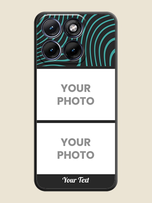 Custom Wave Pattern with 2 Image Holder On Space Black Custom Soft Matte Mobile Back Cover - Motorola Edge 70 5G - alternate view