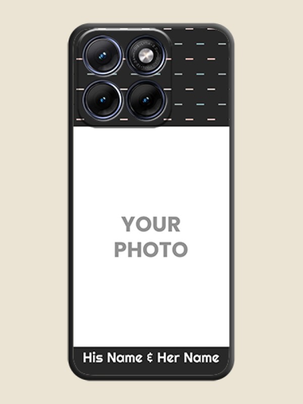 Custom Line Pattern Design with Text On Space Black Custom Soft Matte Mobile Back Cover - Motorola Edge 70 5G - alternate view