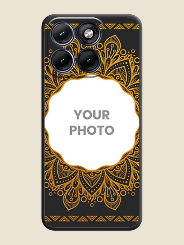 Custom Round Image with Floral Design On Space Black Custom Soft Matte Mobile Back Cover - Motorola Edge 70 5G - alternate view