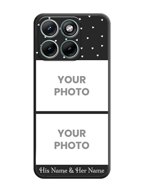 Custom Miniature Love Symbols with Name On Space Black Custom Soft Matte Mobile Back Cover - Motorola Edge 70 Fusion - alternate view