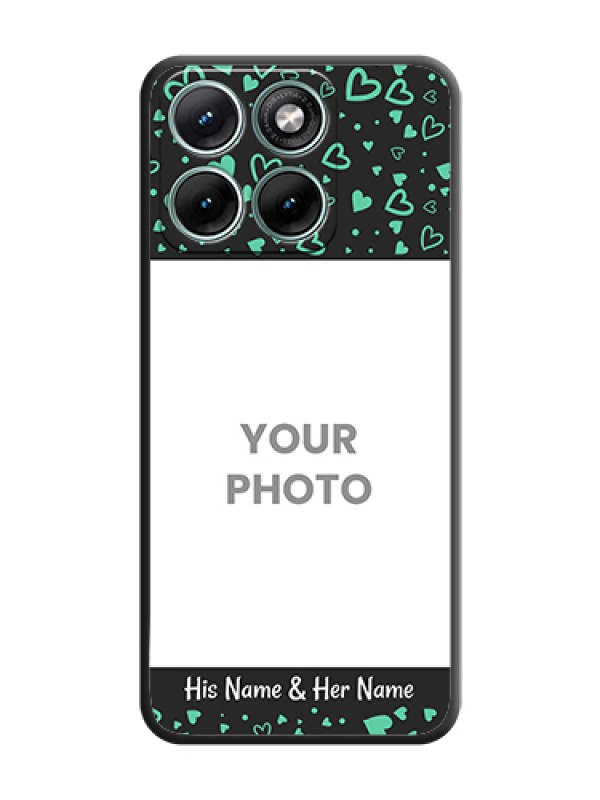 Custom Sea Green Indefinite Love Pattern on Photo On Space Black Custom Soft Matte Mobile Back Cover - Motorola Edge 70 Fusion - alternate view