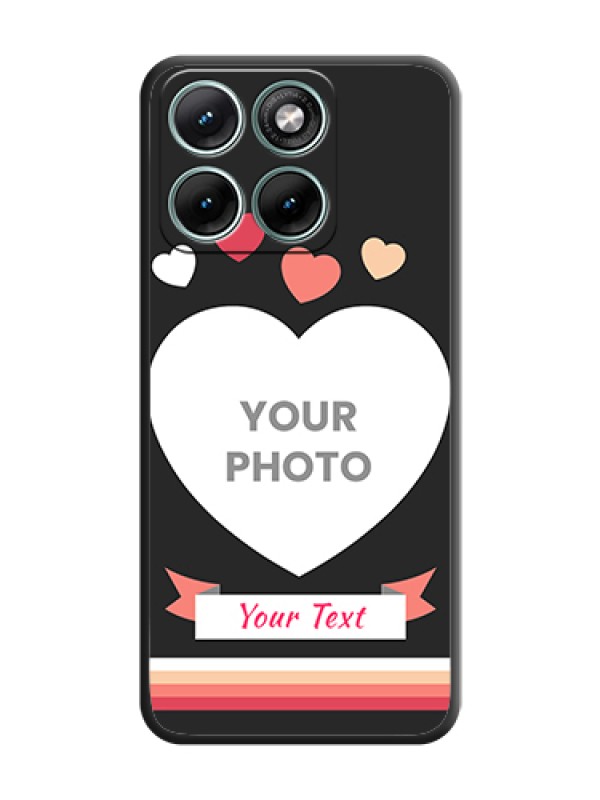Custom Love Shaped Photo with Colorful Stripes On Space Black Custom Soft Matte Mobile Back Cover - Motorola Edge 70 Fusion - alternate view