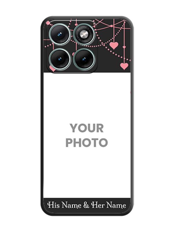 Custom Pink Love Hangings with Text On Space Black Custom Soft Matte Mobile Back Cover - Motorola Edge 70 Fusion - alternate view