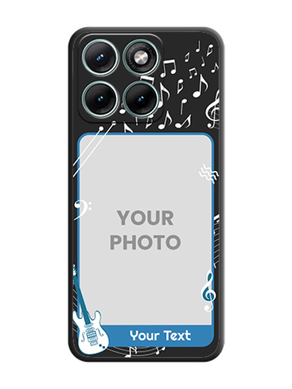 Custom Musical Theme Design with Text on Photo On Space Black Custom Soft Matte Mobile Back Cover - Motorola Edge 70 Fusion - alternate view