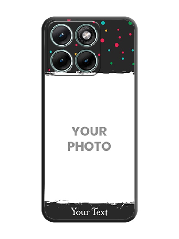 Custom Multicolor Dotted Pattern with Text On Space Black Custom Soft Matte Mobile Back Cover - Motorola Edge 70 Fusion - alternate view