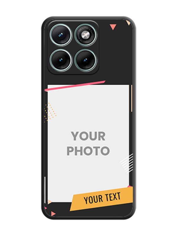 Custom Photo Frame with Triangle Small Dots on Photo On Space Black Custom Soft Matte Mobile Back Cover - Motorola Edge 70 Fusion - alternate view