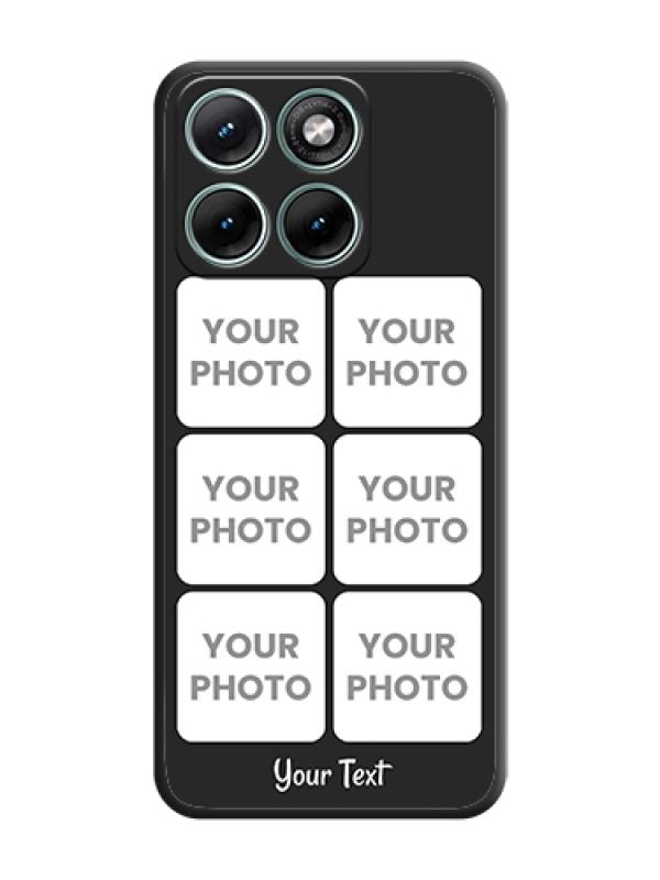 Custom Floral Art with 6 Image Holder on Photo On Space Black Custom Soft Matte Mobile Back Cover - Motorola Edge 70 Fusion - alternate view