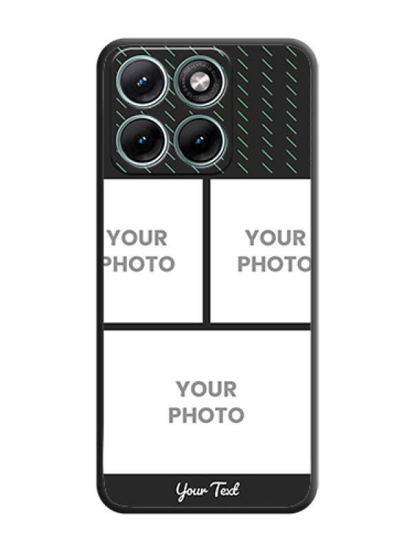 Custom Cross Dotted Pattern with 2 Image Holder On Space Black Custom Soft Matte Mobile Back Cover - Motorola Edge 70 Fusion - alternate view