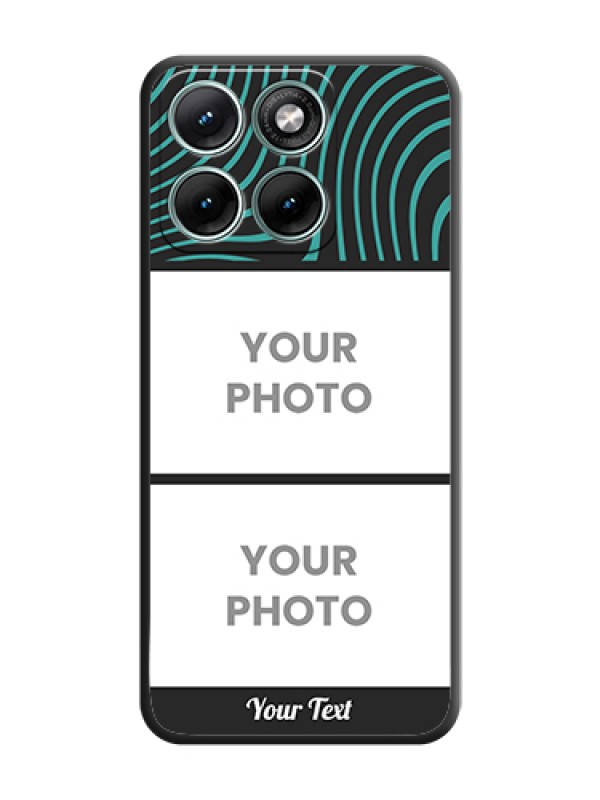 Custom Wave Pattern with 2 Image Holder On Space Black Custom Soft Matte Mobile Back Cover - Motorola Edge 70 Fusion - alternate view