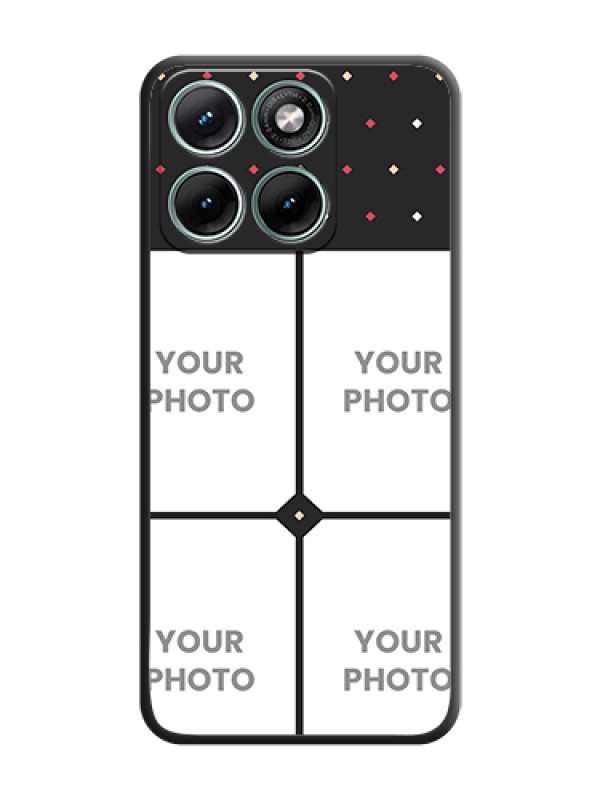 Custom Multicolor Dotted Pattern with 4 Image Holder On Space Black Custom Soft Matte Mobile Back Cover - Motorola Edge 70 Fusion - alternate view