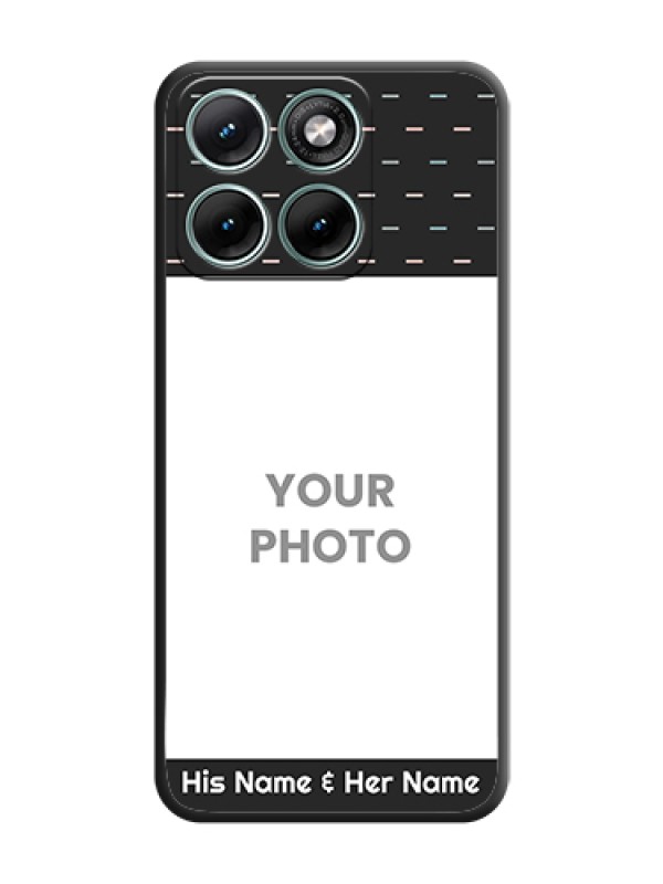 Custom Line Pattern Design with Text On Space Black Custom Soft Matte Mobile Back Cover - Motorola Edge 70 Fusion - alternate view