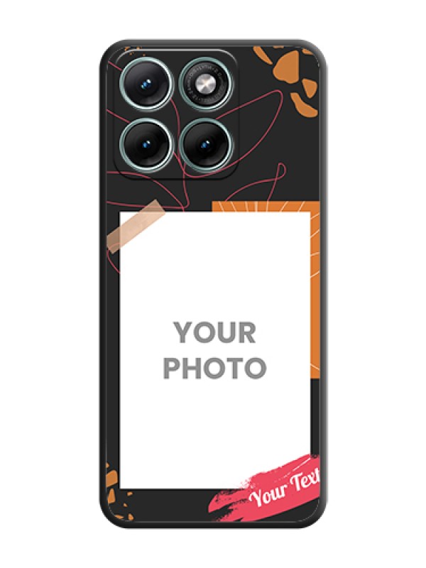 Custom Orange Photo Frame On Space Black Custom Soft Matte Mobile Back Cover - Motorola Edge 70 Fusion - alternate view