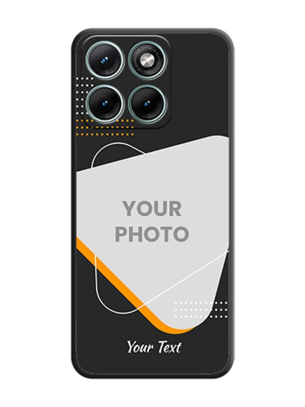 Custom Yellow Triangle on Photo On Space Black Custom Soft Matte Mobile Back Cover - Motorola Edge 70 Fusion - alternate view