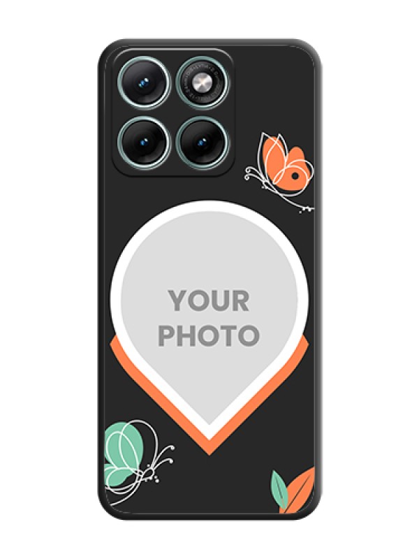 Custom Upload Pic With Simple Butterly Design On Space Black Custom Soft Matte Mobile Back Cover - Motorola Edge 70 Fusion - alternate view