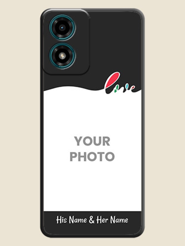 Custom Fall in Love Pattern with Picture - Photo on Space Black Soft Matte Mobile Case - Motorola G04 - alternate view