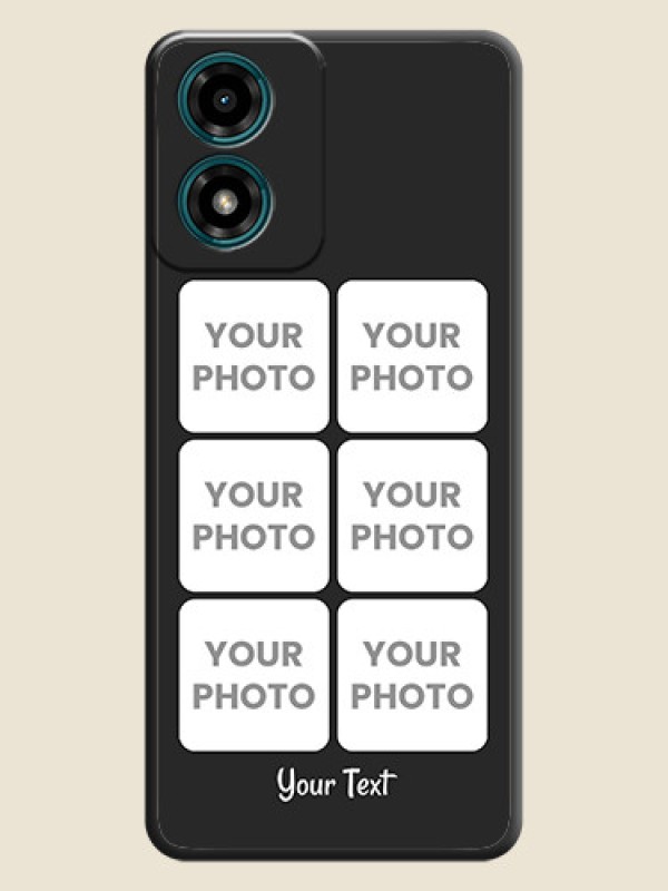 Custom Floral Art with 6 Image Holder - Photo on Space Black Soft Matte Mobile Case - Motorola G04 - alternate view