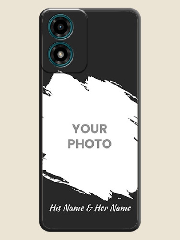 Custom Grunge Brush Strokes - Photo on Space Black Soft Matte Back Cover - Motorola G04 - alternate view
