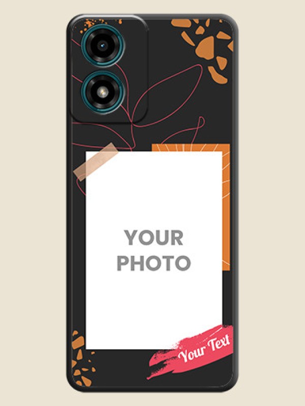 Custom Orange Photo Frame on Space Black Custom Soft Matte Phone Back Cover - Motorola G04 - alternate view