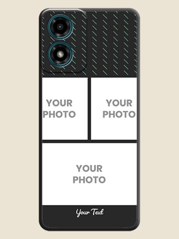 Custom Cross Dotted Pattern with 2 Image Holder On Space Black Custom Soft Matte Mobile Back Cover - Motorola G04s - alternate view