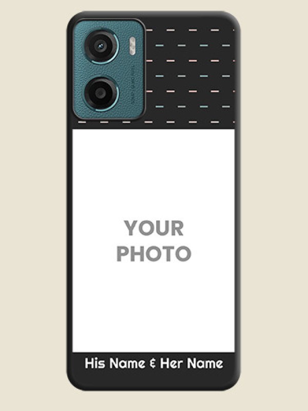 Custom Line Pattern Design with Text On Space Black Custom Soft Matte Mobile Back Cover - Motorola G05 - alternate view