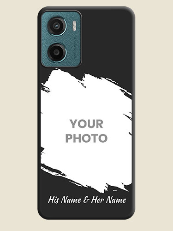 Custom Grunge Brush Strokes on Photo On Space Black Custom Soft Matte Mobile Back Cover - Motorola G05 - alternate view