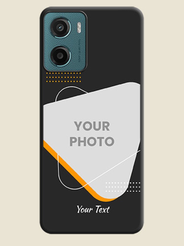 Custom Yellow Triangle on Photo On Space Black Custom Soft Matte Mobile Back Cover - Motorola G05 - alternate view