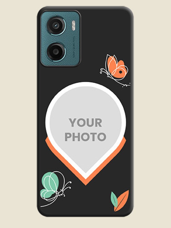 Custom Upload Pic With Simple Butterly Design On Space Black Custom Soft Matte Mobile Back Cover - Motorola G05 - alternate view