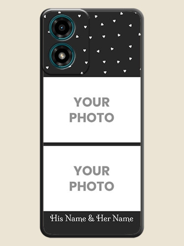 Custom Miniature Love Symbols with Name on Space Black Custom Soft Matte Back Cover - Motorola G24 Power - alternate view