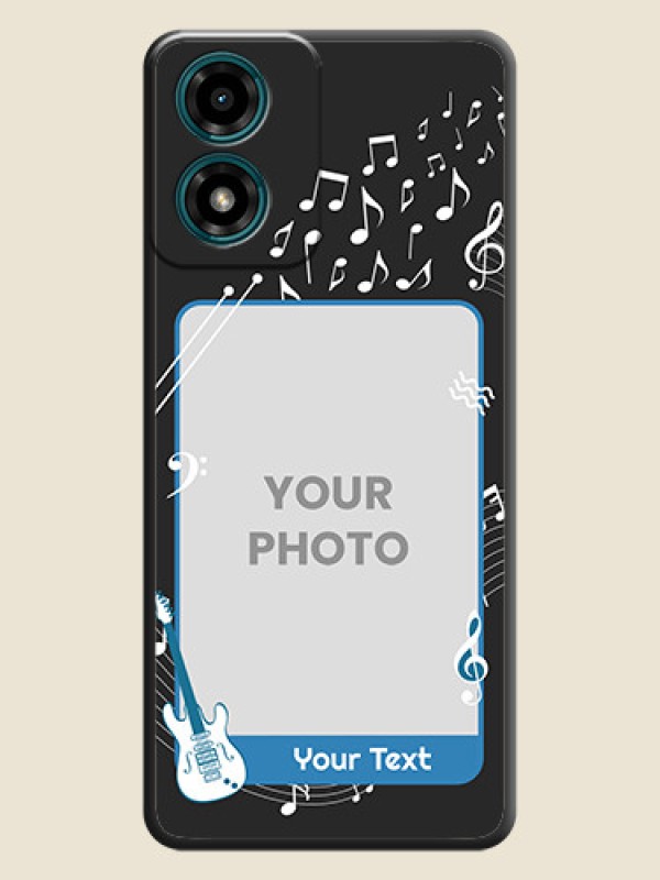 Custom Musical Theme Design with Text - Photo on Space Black Soft Matte Mobile Case - Motorola G24 Power - alternate view