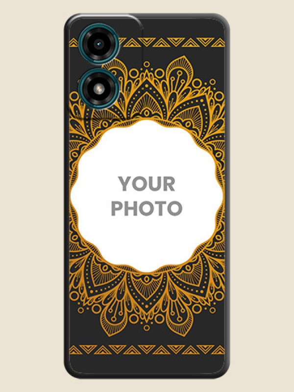 Custom Round Image with Floral Design - Photo on Space Black Soft Matte Mobile Cover - Motorola G24 Power - alternate view