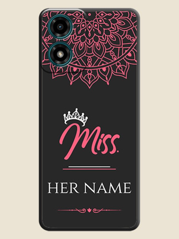 Custom Mrs Name with Floral Design on Space Black Personalized Soft Matte Phone Covers - Motorola G24 Power - alternate view