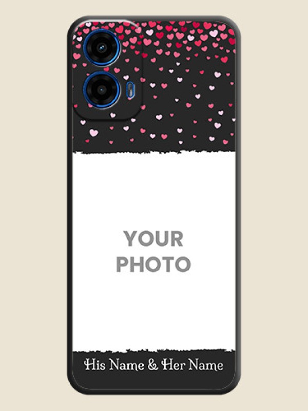 Custom Fall in Love with Your Partner - Photo on Space Black Soft Matte Phone Cover - Motorola G34 5G - alternate view