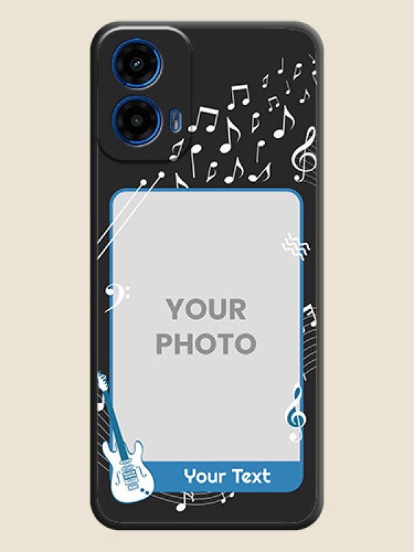 Custom Musical Theme Design with Text - Photo on Space Black Soft Matte Mobile Case - Motorola G34 5G - alternate view