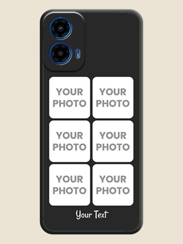Custom Floral Art with 6 Image Holder - Photo on Space Black Soft Matte Mobile Case - Motorola G34 5G - alternate view