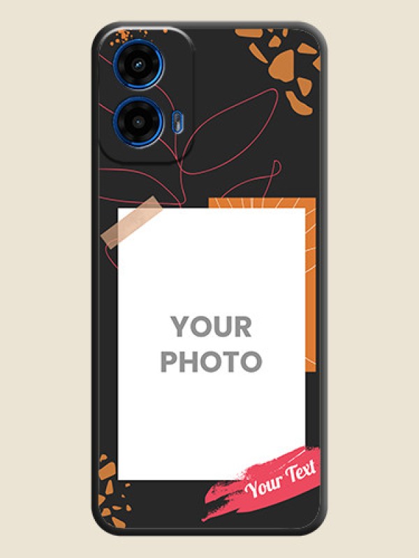 Custom Orange Photo Frame on Space Black Custom Soft Matte Phone Back Cover - Motorola G34 5G - alternate view
