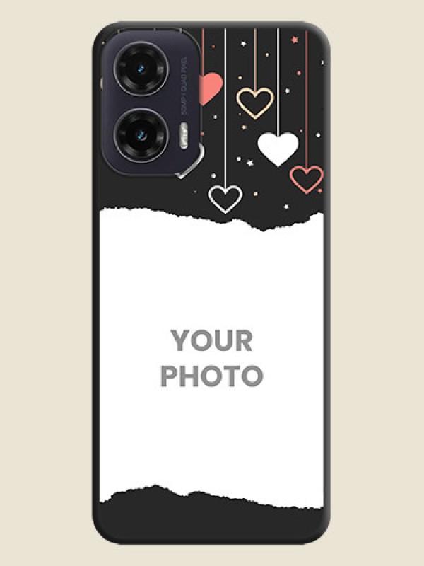 Custom Love Hangings with Splash Wave Picture On Space Black Custom Soft Matte Mobile Back Cover - Motorola G35 5G - alternate view