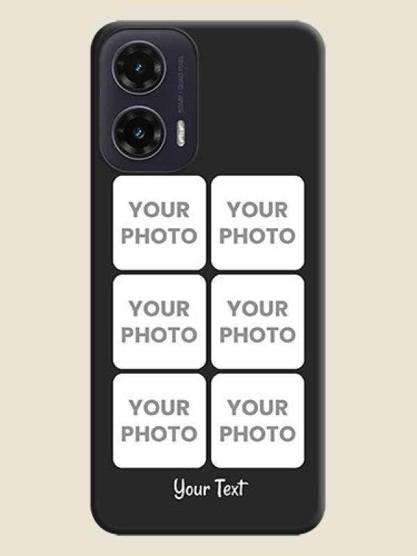 Custom Floral Art with 6 Image Holder on Photo On Space Black Custom Soft Matte Mobile Back Cover - Motorola G35 5G - alternate view