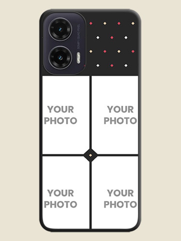 Custom Multicolor Dotted Pattern with 4 Image Holder On Space Black Custom Soft Matte Mobile Back Cover - Motorola G35 5G - alternate view