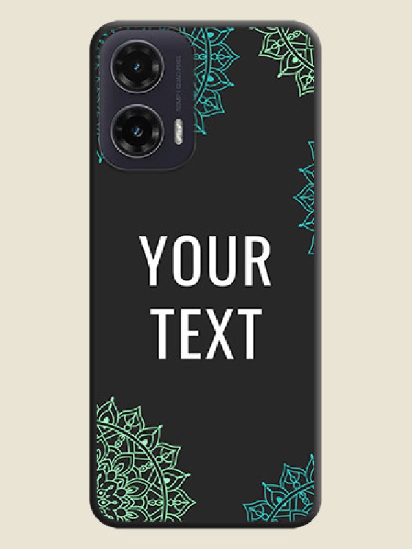 Custom Your Name with Floral Design On Space Black Custom Soft Matte Mobile Back Cover - Motorola G35 5G - alternate view