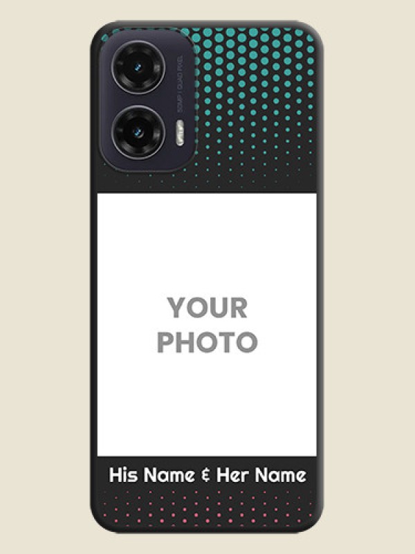 Custom Faded Dots with Grunge Photo Frame and Text On Space Black Custom Soft Matte Mobile Back Cover - Motorola G35 5G - alternate view