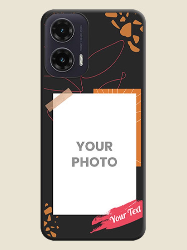 Custom Orange Photo Frame On Space Black Custom Soft Matte Mobile Back Cover - Motorola G35 5G - alternate view