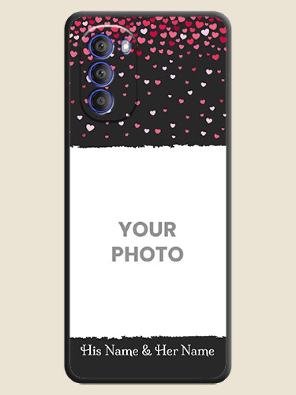 Custom Fall in Love with Your Partner on Photo on Space Black Soft Matte Phone Cover - Motorola G51 5G - alternate view