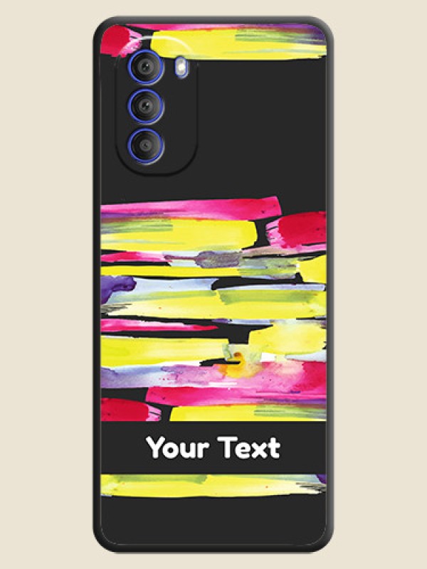 Custom Brush Coloured on Space Black Personalized Soft Matte Phone Covers - Motorola G51 5G - alternate view