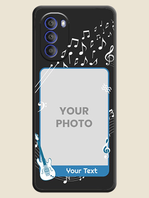 Custom Musical Theme Design with Text on Photo on Space Black Soft Matte Mobile Case - Motorola G51 5G - alternate view
