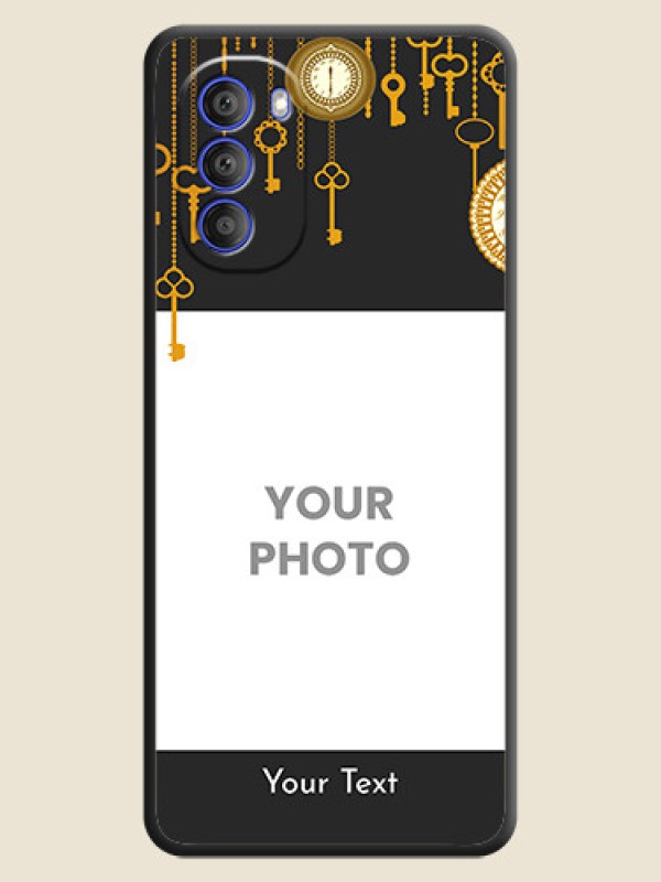 Custom Decorative Design with Text on Space Black Custom Soft Matte Back Cover - Motorola G51 5G - alternate view