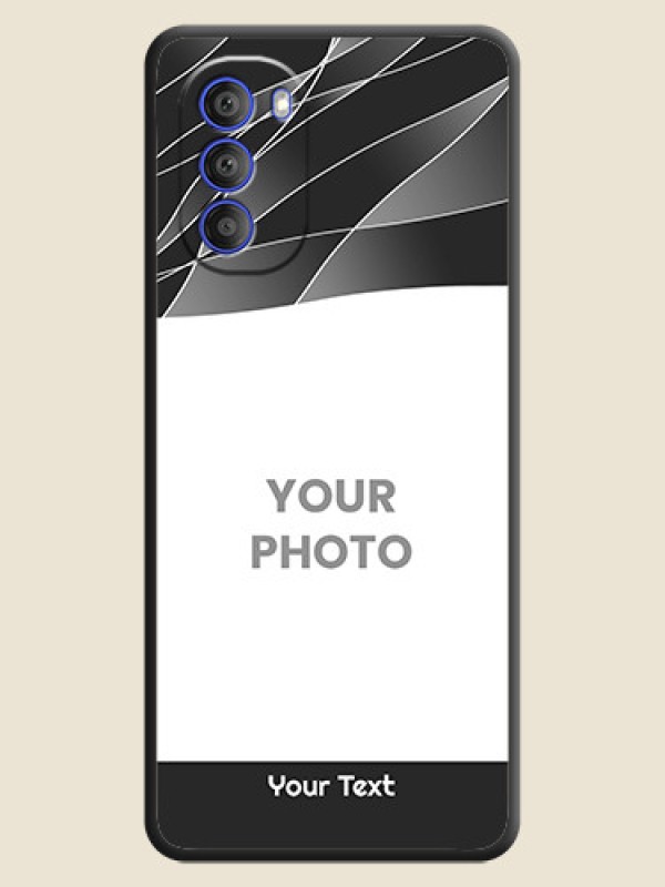 Custom Mixed Wave Lines on Photo on Space Black Soft Matte Mobile Cover - Motorola G51 5G - alternate view