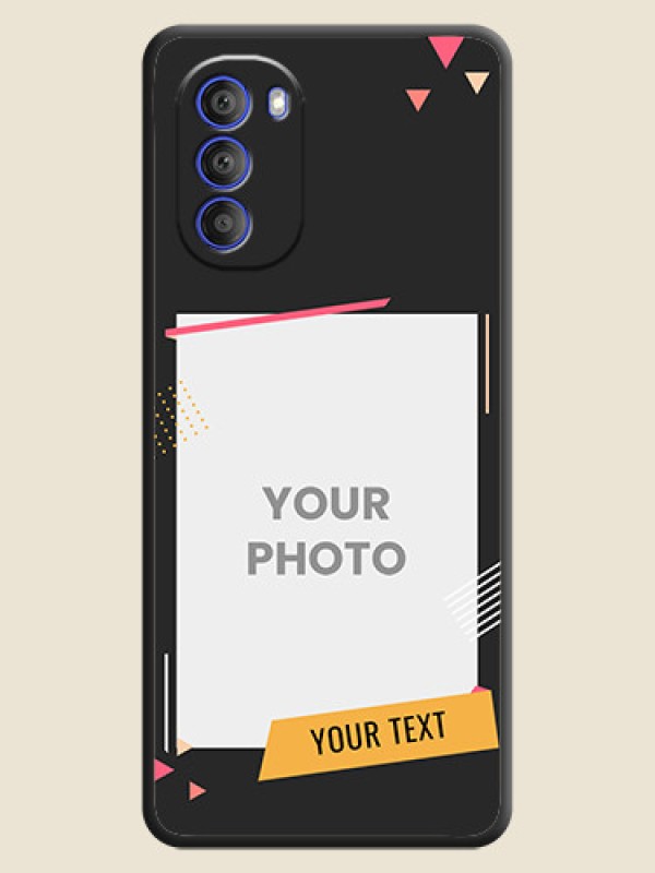 Custom Photo Frame with Triangle Small Dots on Photo on Space Black Soft Matte Back Cover - Motorola G51 5G - alternate view